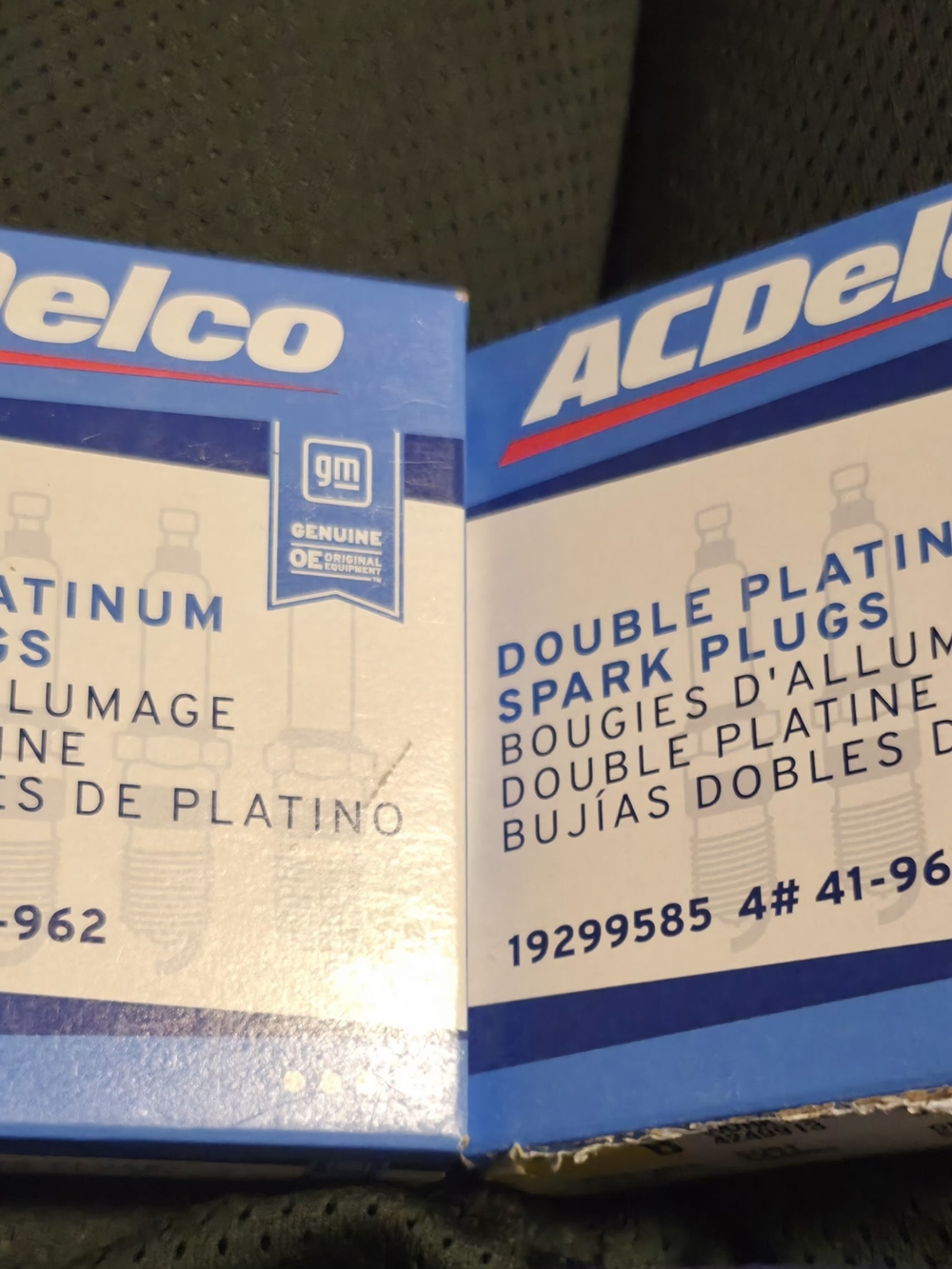 Set Of 8 ACDelco GM Original Equipment Double Platinum Spark Plug #41-962